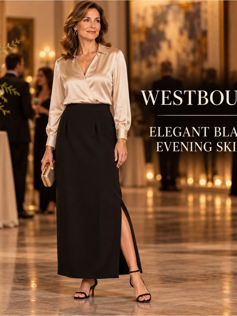 Westbound Black Maxi Skirt with Side Slit